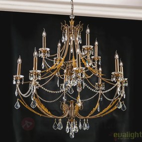 Candelabru LUX super elegant cu 12 brate Miramare LU 2407/8+4 silber-goldOR