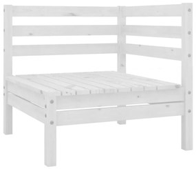 806618 vidaXL Set mobilier de grădină, 4 piese, alb, lemn masiv de pin