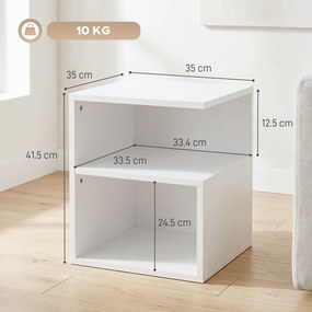 HOMCOM Masă Modernă de Cafea cu 3 Rafturi Deschise pentru Sufragerie, Dormitor, Birou, PAL, Alb | Aosom Romania