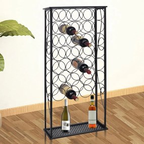 vidaXL Suport sticle de vin pentru 28 de sticle, metal