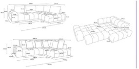 Colțar taupe extensibil/cu spațiu de depozitare cu tapițerie din chenille (cu colț pe partea stângă/în formă de ”L”) Everest – Bobochic Paris