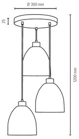 Lustră pe cablu AURA 3xE27/60W/230V