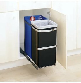 Simplehuman Coș de gunoi încorporabil pentru sortarea deșeurilor 35 l, inox