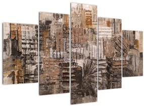 Tablou - Abstract, nuanțe maro (150x105 cm)