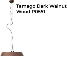 Pendul, Lustra LED din lemn design scandinav Tamago Dark Walnut