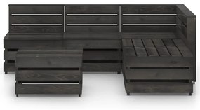 Set mobilier gradina, 6 piese, lemn de pin gri tratat