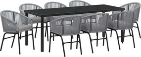 vidaXL Set de masă pentru grădină 9 pcs Antracit