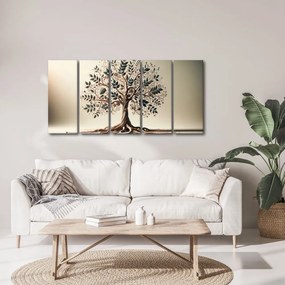 Tablou 5-piese arborele vieții decorativ cu ornamente