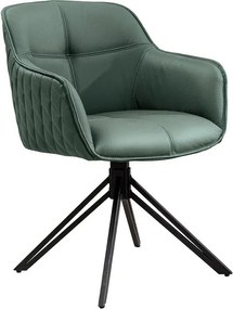 Set 2 scaune Pivotante, Piele Naturala, Verde, Euphoria