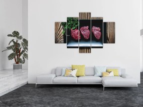 Tablou cu carne pe farfurie (150x105 cm)