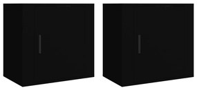 816867 vidaXL Noptiere de perete, 2 buc., negru, 50x30x47 cm