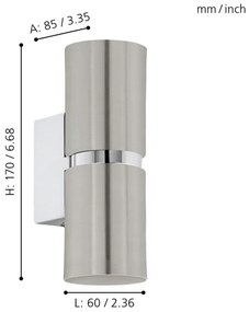 Eglo 96261 - LED Aplica perete PASSA 2xGU10/3.3W/230V rotund