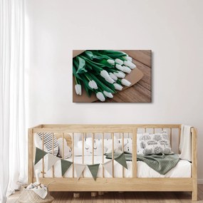 Tablou cu buchet de lalele albe (90x60 cm)