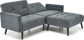 Canapea extensibila CORNELIUS, gri/negru, stofa clasica/lemn, 200x153/