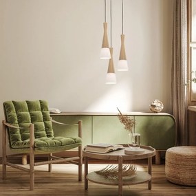 Pendul din lemn design modern Cone maro