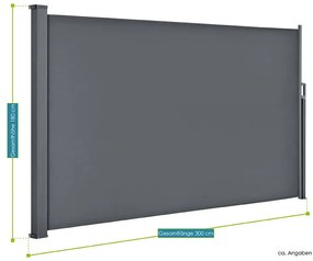 Perete lateral „Dubai” 300 x 180 cm gri închis