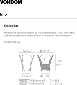 Ghiveci flori / Jardiniera plante de exterior / interior design modern premium PEZZETTINA PLANTER 65x65x65 56007R Vondom