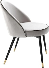 Set de 2 scaune elegante design LUX Cooper, catifea gri deschis 113124 HZ