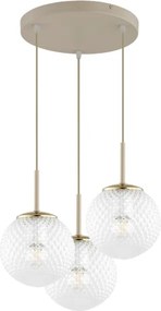 Brilagi - Lustră suspendată pe cablu STELLA 3xE27/60W/230V bej/auriu