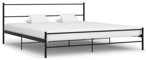 Cadru de pat, negru, 200 x 200 cm, metal Negru, 200 x 200 cm