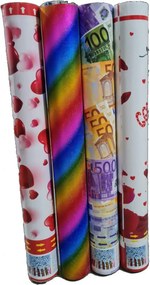 Set 4 tunuri confetii NOVOKIDS™ Party Tube, Lungime 80 cm, Cu aer comprimat, Modele diverse, Multicolor