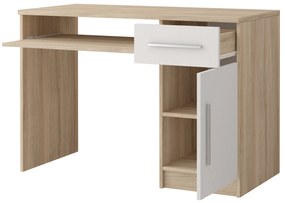 Masă PC Oleg III (Alb + stejar sonoma). 1071600