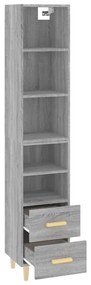 Dulap inalt, gri sonoma, 34,5x34x180 cm, lemn prelucrat 1, sonoma gri, 2 drawers 3 shelves