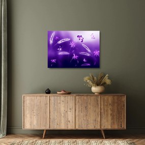 Tablou pe sticlă - Lunca cu fluturi (70x50 cm)