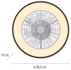 Ventilator LED RGBW dimabil de tavan JUST LIGHT. 14447-18 LENO LED/44W/230V + telecomandă