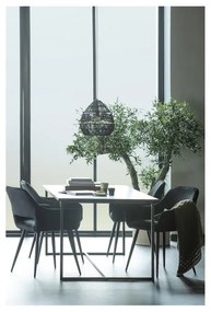 Set de scaune de sufragerie negru cu cotiere 2 buc. tapițat Jelle – WOOOD