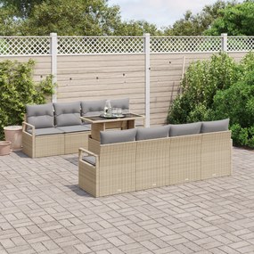 vidaXL Set de canapele pentru grădină Manual 7 pcs bej și gri deschis