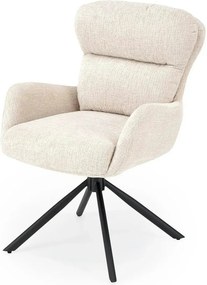 Scaun rotativ K593, bej/negru, stofa/metal, 56x54x89 cm