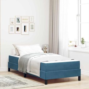 vidaXL Pat boxspring cu saltea Albastru închis 80 x 220 cm Catifea