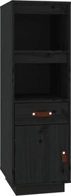 vidaXL Dulap înalt, negru, 34x40x108,5 cm, lemn masiv de pin