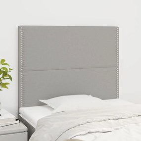 vidaXL Tăblii de pat, 2 buc, gri deschis, 80x5x78/88 cm, textil