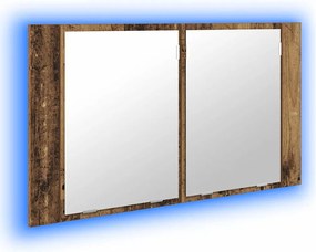 vidaXL Dulap cu oglindă pentru baie cu raft Lemn Vechi 80 x 12 x 45 cm