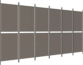 vidaXL Paravan de cameră cu 6 panouri, antracit, 300x220 cm, textil