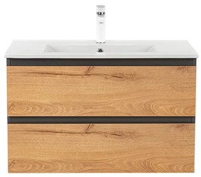 Dulap inferior Vario Forte 80 cu lavoar antracit-stejar