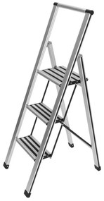 Scară din aluminiu, cu 3 trepte, WENKO, gri