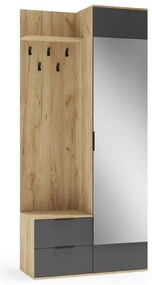Set mobilier hol Garner, stejar auriu / antracit