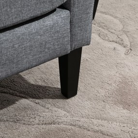 HOMCOM Fotoliu de o persoana, Fotoliu de relaxare, Fotoliu capitonat cu picioare din lemn, Material textil aspect de in, 66 x 72 x 74 cm, Gri deschis | Aosom Romania