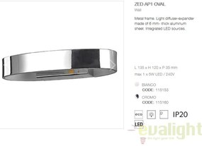 Aplica de perete LED moderna ZED AP1 OVAL BIANCO 115153