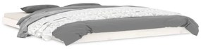 823435 vidaXL Cadru de pat, alb, 160x200 cm, lemn masiv de pin