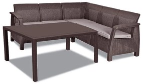 Set de mobilier de grădină Corfu Love max duo cu masă melodie maro