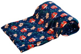 Patura din microplus Culoare albastru, HOT CHOCOLATE 150x200 cm