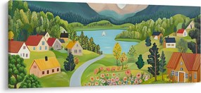 Tablou - Sat în Munți (120x50 cm)