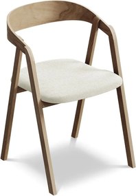 Scaun de sufragerie crem din lemn masiv Erika – Makamii