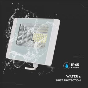 Proiector solar LED exterior 12W, 3,2V, IP65, 4000K cu telecomandă