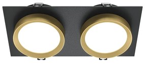 Spot incastrabil design tehnic Hoop 2 negru/auriu