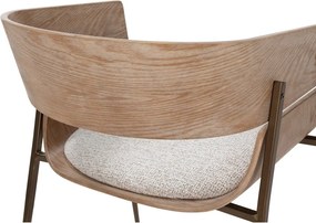 Set de scaune de sufragerie în culoare naturală cu cotiere 2 buc. tapițat Naia – MOME